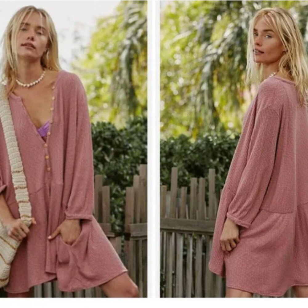 Free People FP Beach Blossom Button Up Mini Dress XS NWT $70